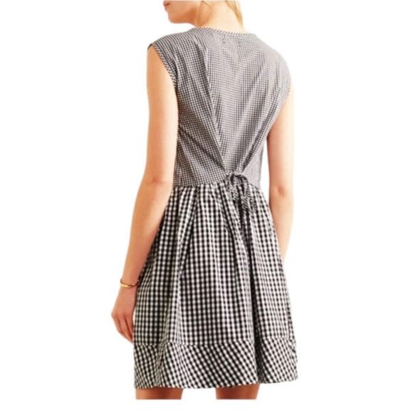 Madewell Small Gingham Checked Sleeveless Back Tie Cotton Dress in Black and W… - Picture 2 of 8